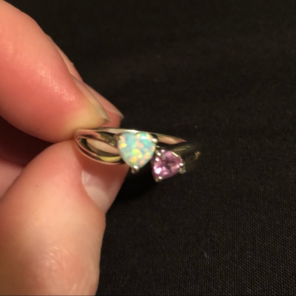 Aurora Tears Orecchini E Anello A Cuore In Argento 925 Con Pietra Portafortuna - Gioielli Love Heart Regalo Di Compleanno Per Lei E Lui, Confezione Regalo Inclusa